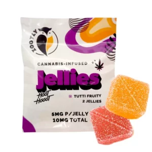 Hoot Hooot Jellies Sachet – Tutti Fruity (10mg) (CBD Plus = THC)