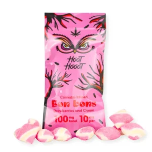 Hoot Hooot CBD Plus Bon-Bons Strawberries & Cream (100mg) (CBD Plus = THC)