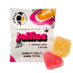 Hoot Hooot Jellies Sachet – Tropical Fruit (40mg) (CBD Plus = THC)