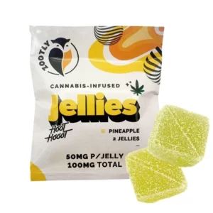Hoot Hooot Jellies Sachet – Pineapple (100mg) (CBD Plus = THC)
